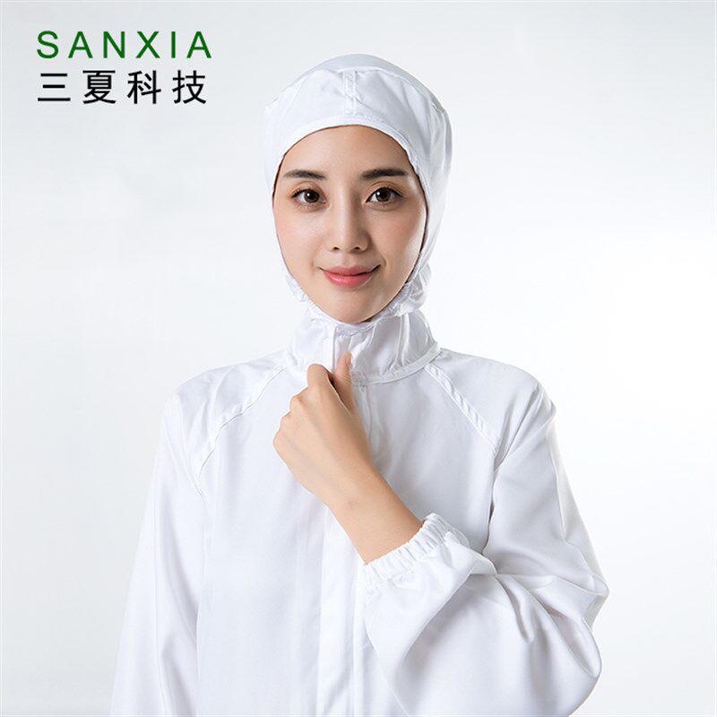 包邮定制食品厂生产加工车间工作服连体套装白色连帽男女通用工服