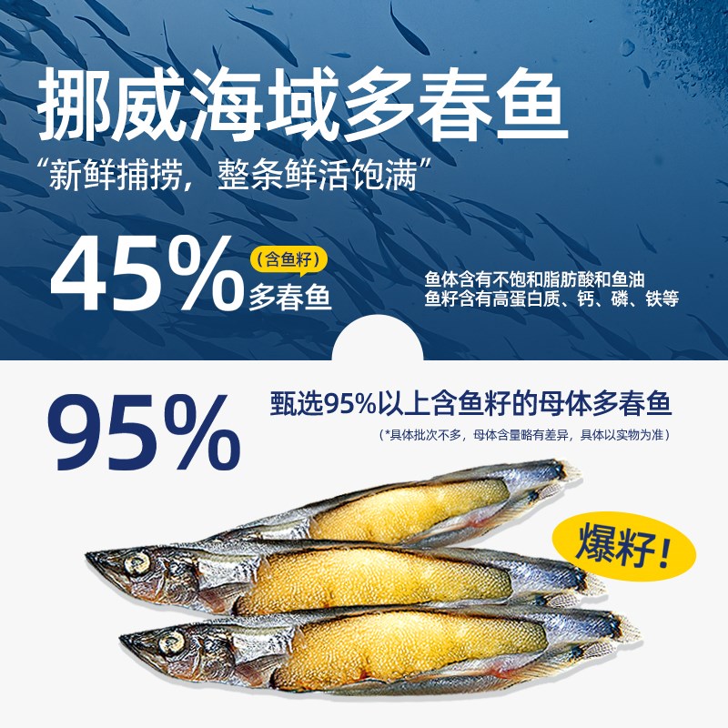 斑砖真食可见 多春鱼主食冻干 鱼籽生骨肉全价猫粮200g/袋