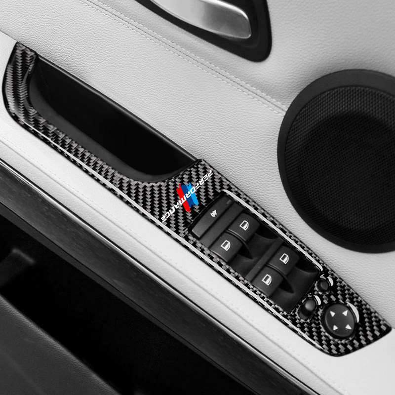 宝马老3系E90改装碳纤维车门拉手面板贴E92E93内装饰车窗门碗车贴