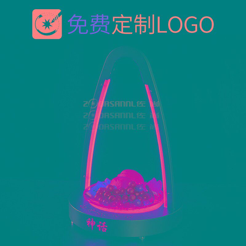 佐尚果盘ktv专用架子水果碟子豪华手提托盘小吃盘led酒吧发光果盘