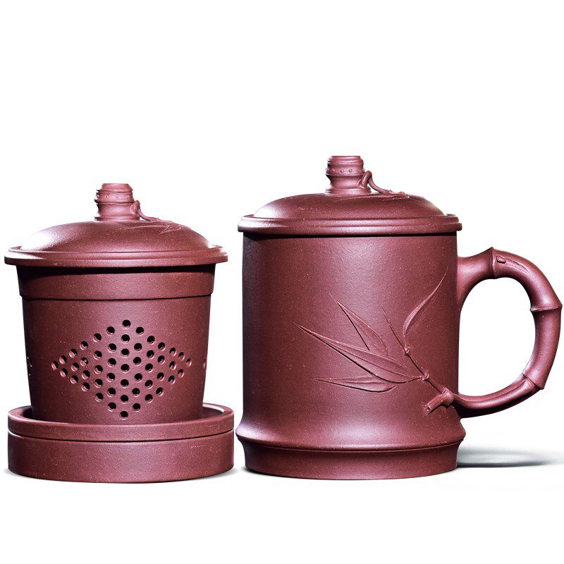 一把泥高端紫砂杯内胆过滤茶杯六件套隔舱杯手工功夫杯子创意新品