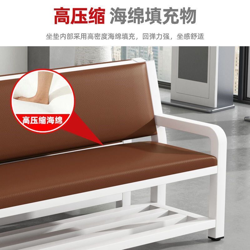 软包沙发靠背皮椅健身房球场休息区长条椅理发店等候椅靠背长凳椅