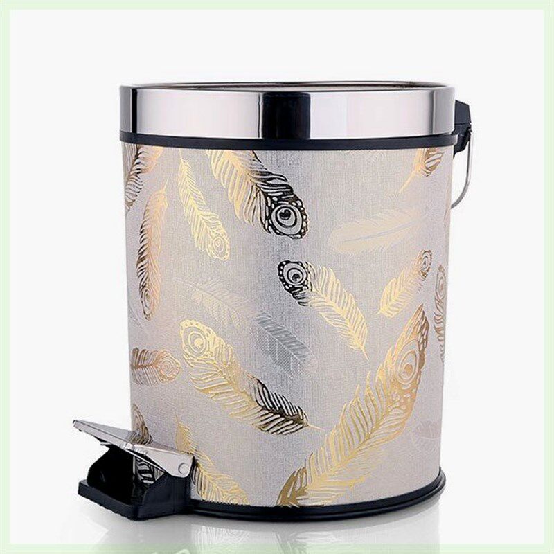 欧式带盖创意不锈钢脚踏式家用厨房纸篓客厅卫生间脚踩大号垃圾桶