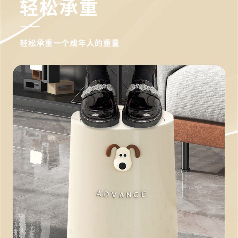 摇盖垃圾桶高颜值家用客厅可爱奶油风卧室卫生间厕所大容量垃圾篓