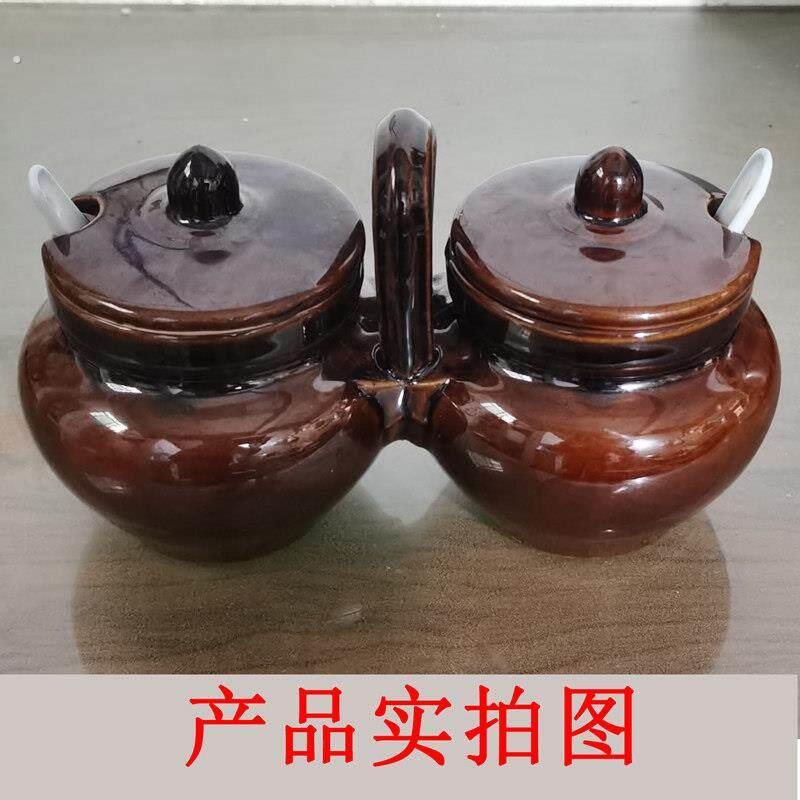 陶瓷盐罐耐高温带盖子子子带勺防潮盐巴味精家用厨房猪油罐老式调