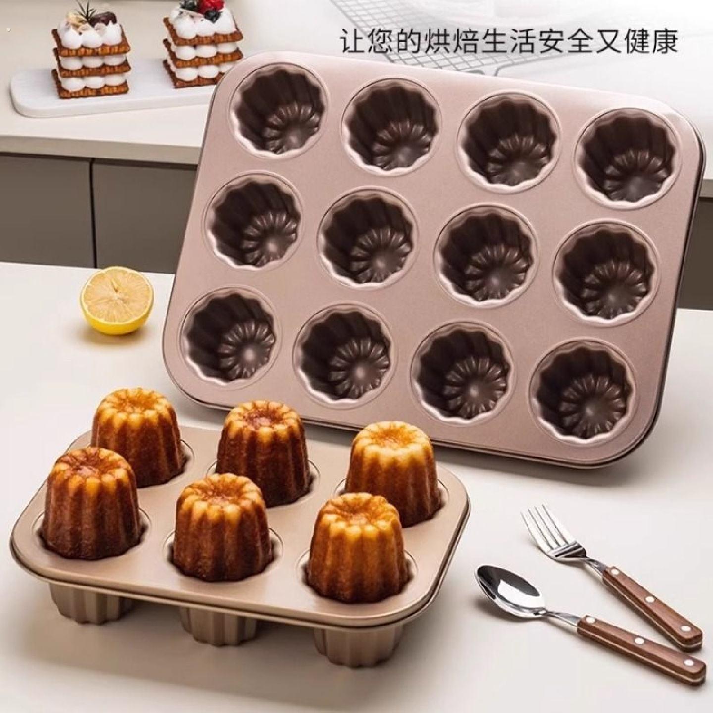 12连可露丽模具天使之铃蛋糕烤箱可露丽烤盘防沾甜品烘焙家用