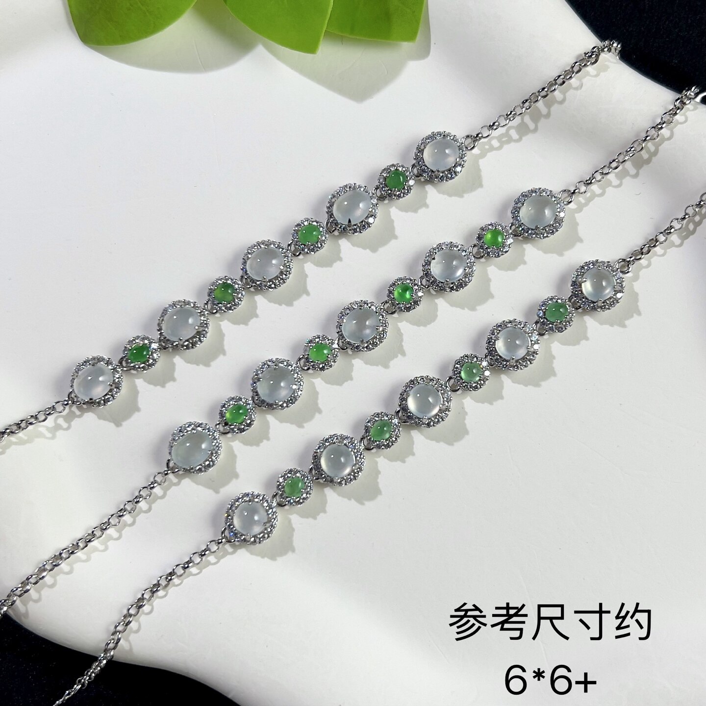 【老爸评测】 银镶蛋面手链 天缅甸翡翠