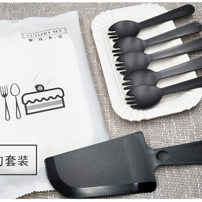 一次性蛋糕纸碟刀叉盘组合长方形盘叉组餐具生日三合一套装整箱