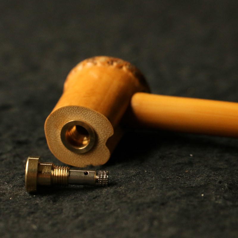 精品纯手工制作天然老竹鞭实心竹小烟嘴竹雕竹制小烟斗烟袋粗烟孔