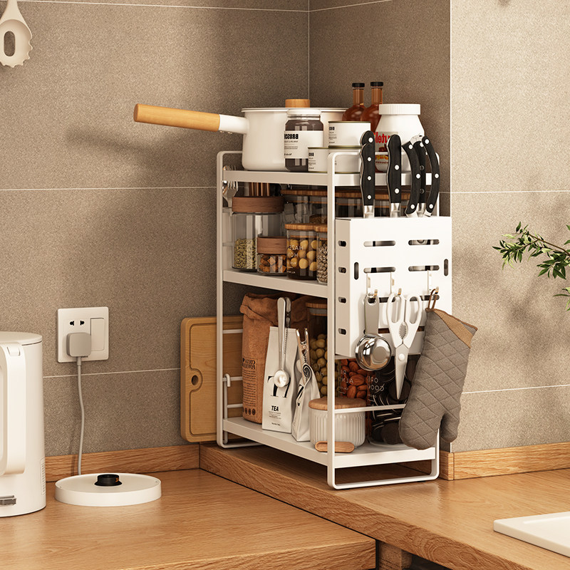 转角调味品调料架窄家用台面油盐酱醋收纳调料置物架小型厨房架子