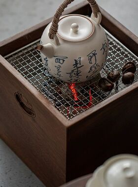 墨己日式火钵围炉煮茶茶桌茶台组合炭炉烤火炉中式取暖家用炭炉桌