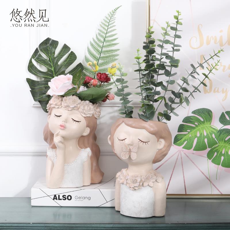 仙女花盆大口径多肉创意个性植物盆栽客厅桌面干花装饰品摆件简约