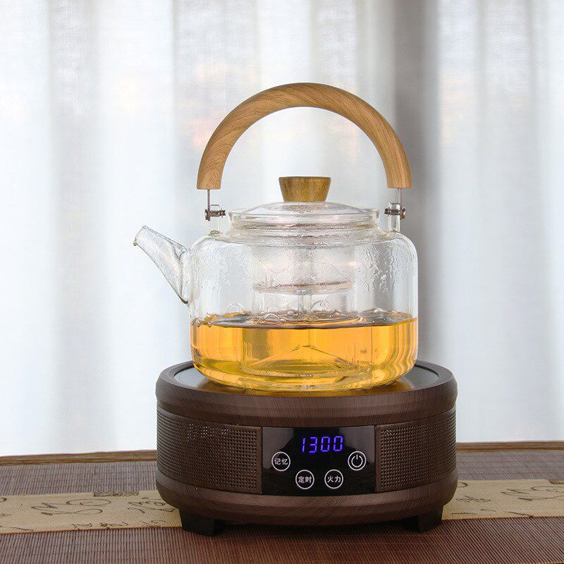 新羽蒸煮两用大容量煮茶器磁吸式提梁壶耐高温玻璃加厚分离蒸茶壶