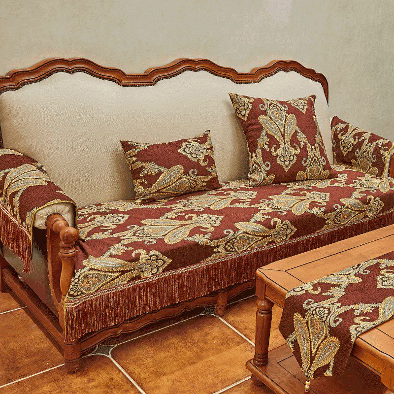欧式沙发垫套高档奢华贵妃沙发坐垫美式四季通用雪尼尔沙发巾全盖