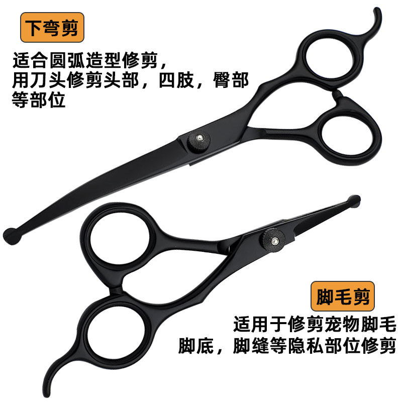 新手安全宠物美容剪刀狗狗专用修毛弯剪狗毛工具套装专业剪毛神器