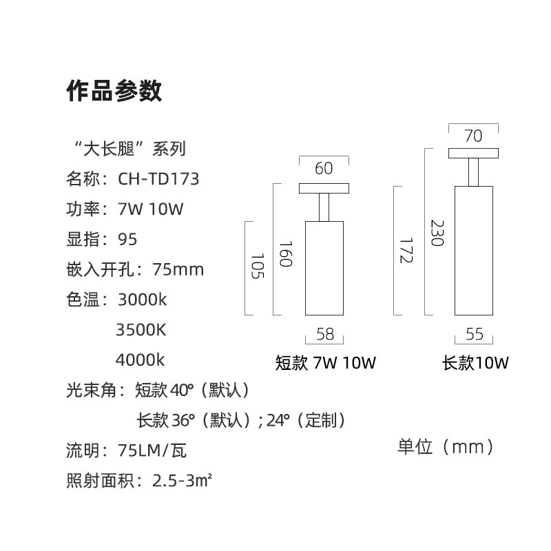 初识灯饰 led射灯明装cob天花灯客厅背景墙照画灯暗装过道聚光灯