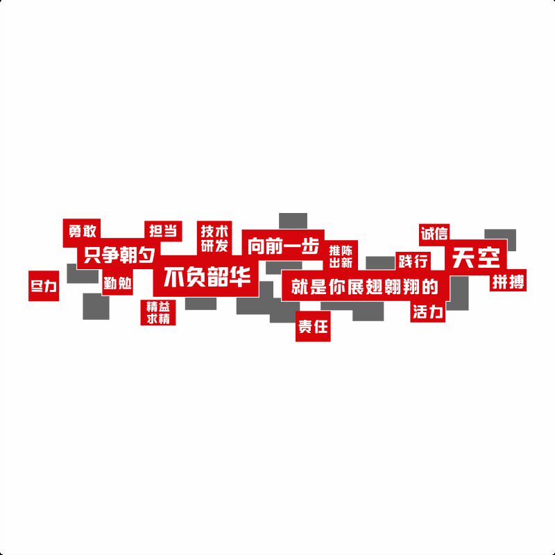 办公室背景墙面装饰团队会议室励志标语3d立体公司企业文化墙贴纸