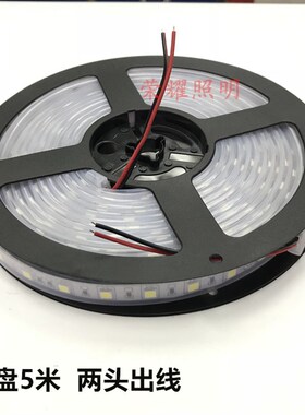 led灯带24V灌胶水底12V5050海底防水超高亮白色七彩泳池软灯