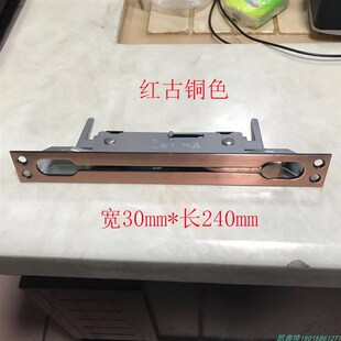 不锈钢大门暗天地门插销防盗门双开门铜对开门仿红古铜色中控插销