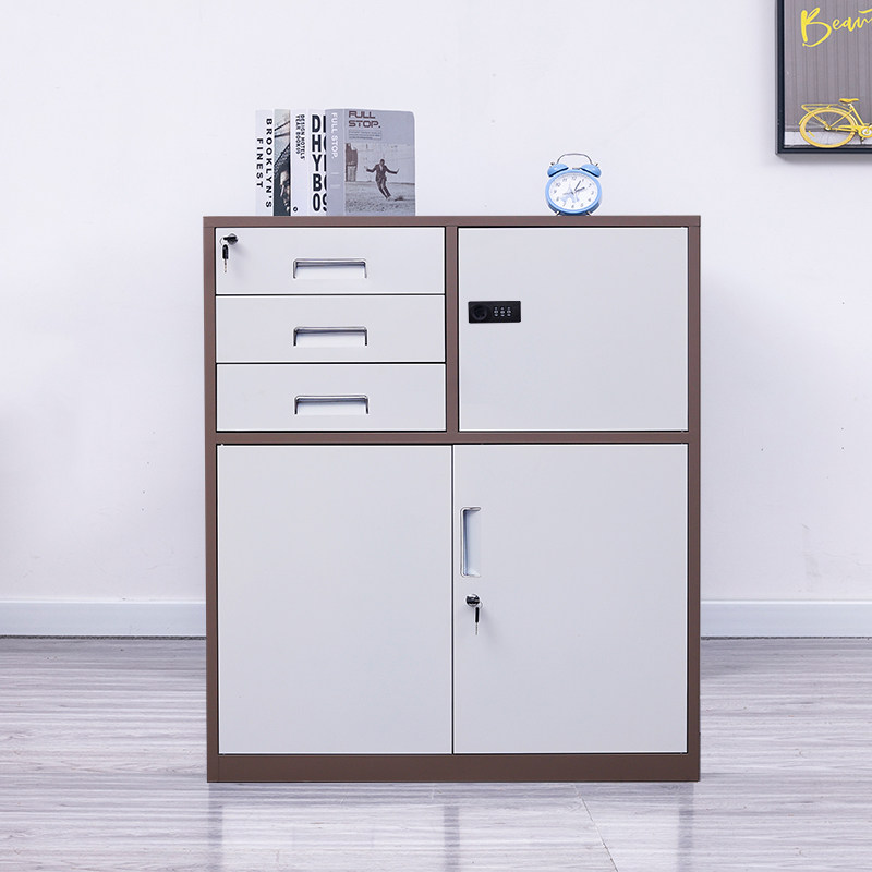 办公文件柜矮柜资料地柜带抽屉打印机放置柜桌边带锁收纳柜储物柜