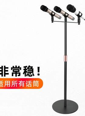 落地式麦克风支架一拖二麦克风双头会议演讲四头一拖四话筒支架