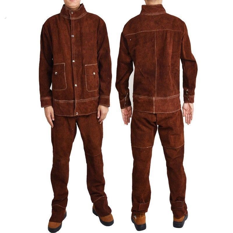 牛皮电焊防护服氩弧焊工作服焊工耐高温隔热防烫防电焊辐射皮衣