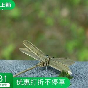 棕编草编蜻蜓新款手工制作仿真昆虫动物四川非遗非遗摆件