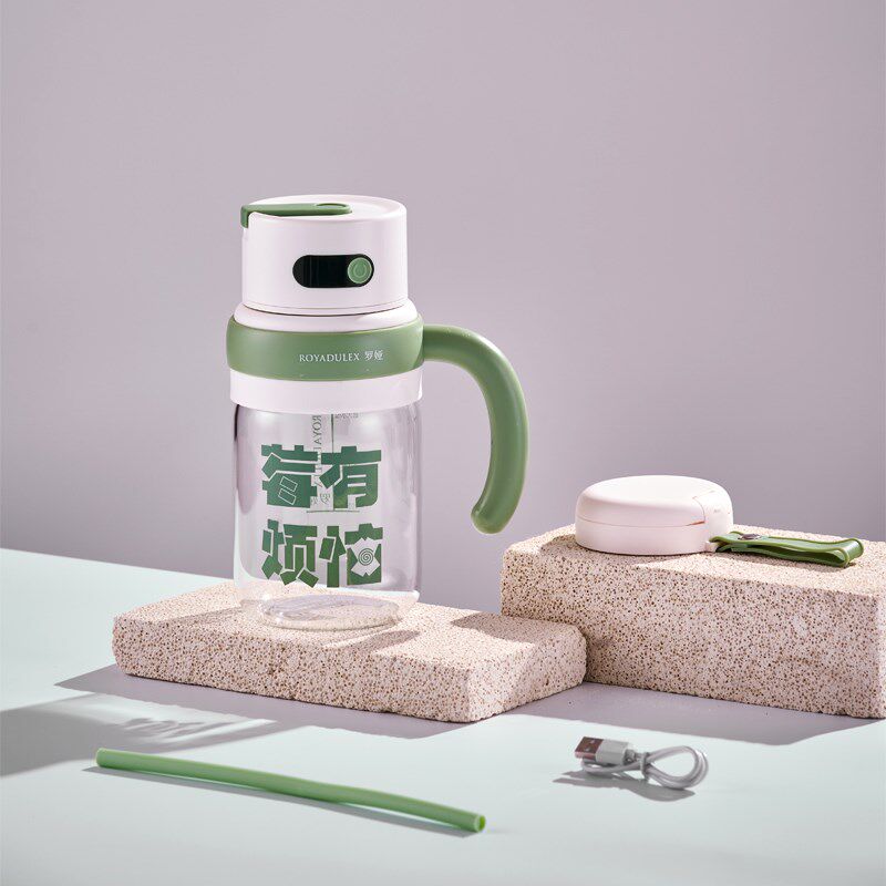 罗娅榨汁机便携式玻璃小型家用多功能果汁机电动榨汁杯2025新款