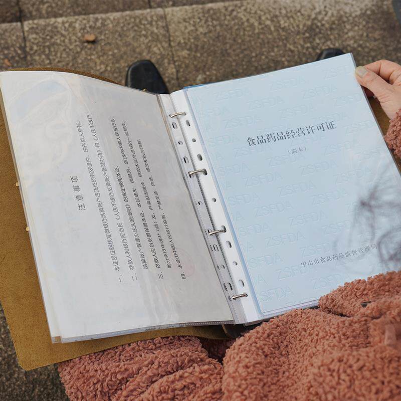 复古手工活页搭扣A4真皮头层牛皮文件收纳册票据资料照片保护夹子
