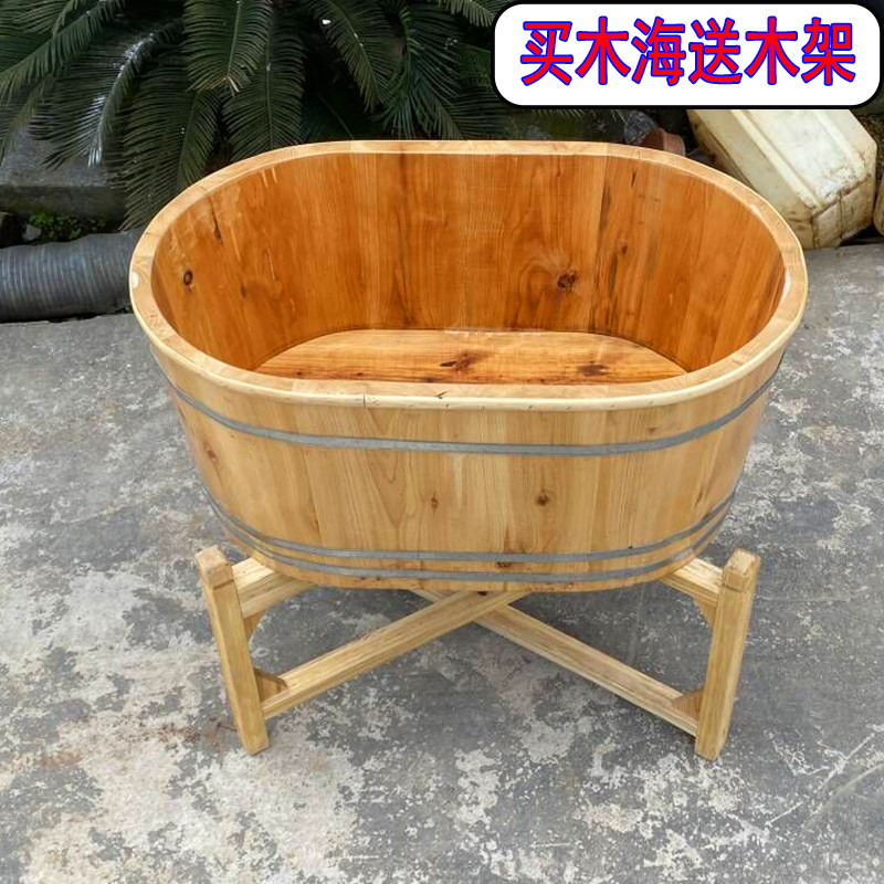 纯手工柏木圆形鱼缸古法木海养鱼大型金鱼盆乌龟饲养缸实木洗澡盆