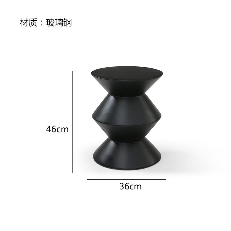 意式极简沙发边几创意设计师款茶几玻璃钢轻奢边几桌沙发旁边角几