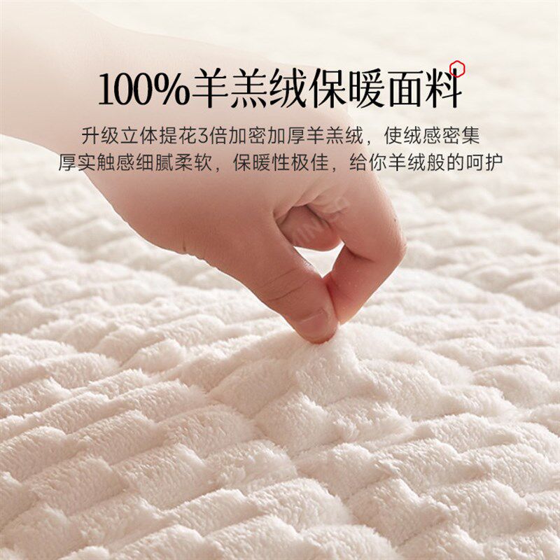 羊羔绒床垫软垫家用卧室床褥垫被冬季加厚保暖学生租房牛奶绒褥子