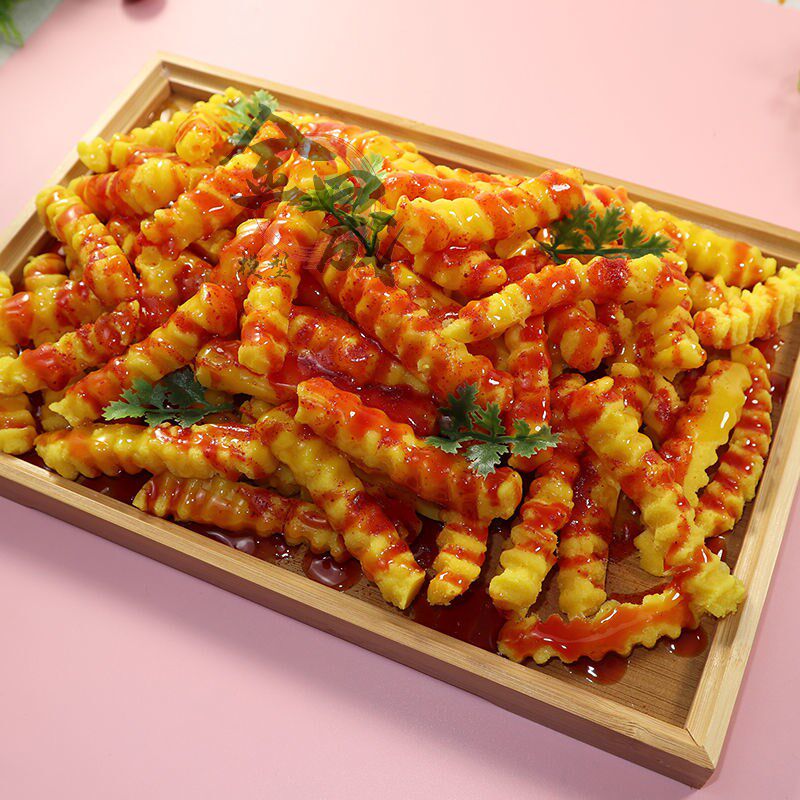 彷真狼牙土豆模型小土豆锅巴土豆假菜模具样品展示宝塔臭豆腐模型