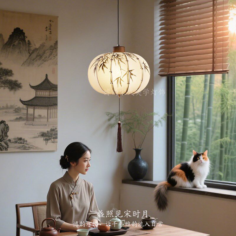 宋式美学卧室吊灯中式国风灯笼装饰灯复古客餐厅书房民宿茶室吊灯