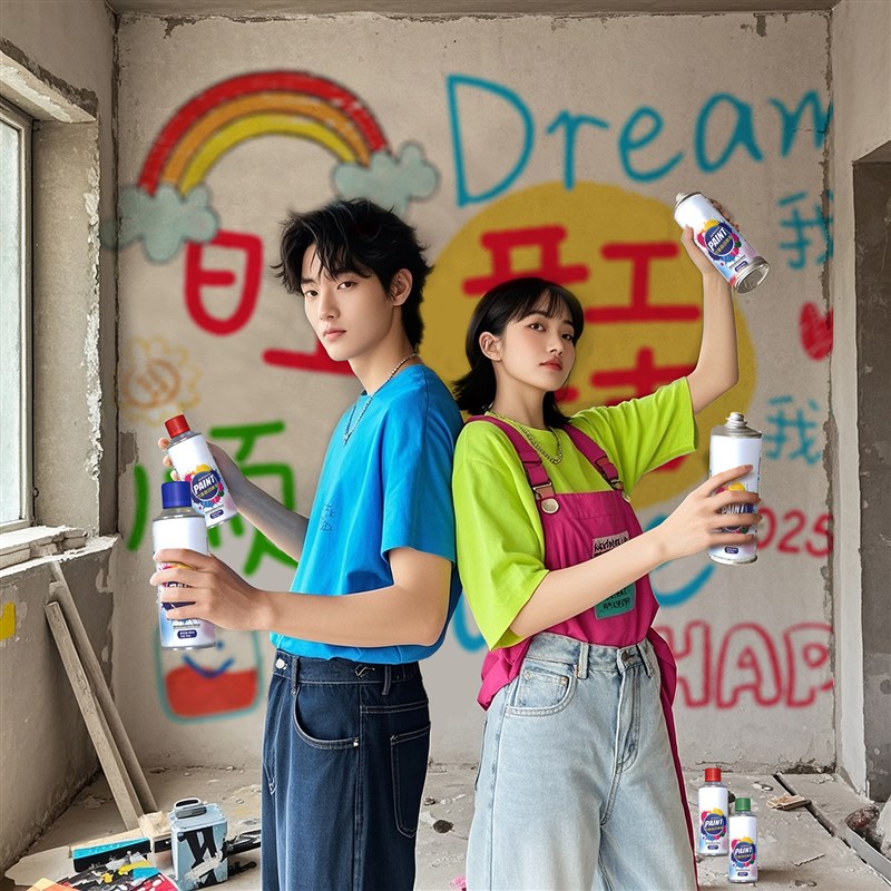 开工仪式布置新房装修氛围布置全套装饰diy涂鸦喷漆氛围背景用品
