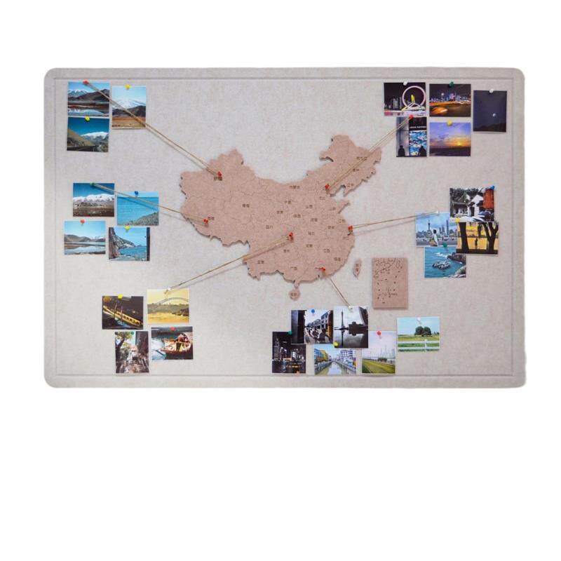 毛毡墙贴中国地图旅行照片墙软木地图标记墙创意客厅墙面装饰板版