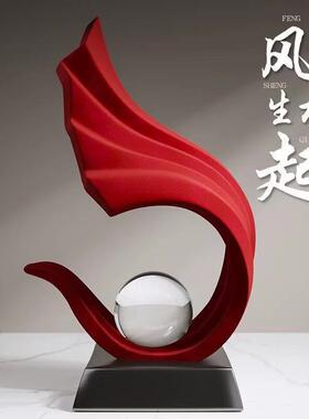 风生水起高级感摆件轻奢高档办公室桌面客厅玄关酒柜现代简约装饰