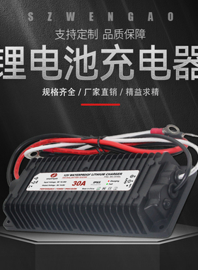 12V转14.6V 29.2V 43.8V防水锂电池充电器30A 12V房车充电器电源