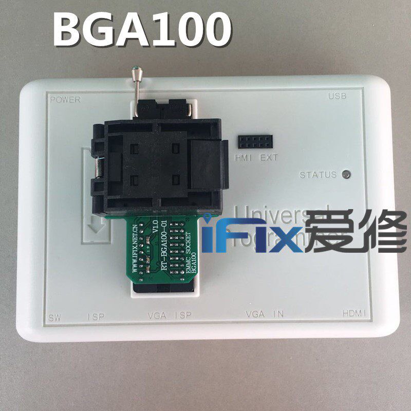 BGA100 汽车导航 汽车音响EMMC 离线存储器座弹跳座适配器翻盖座