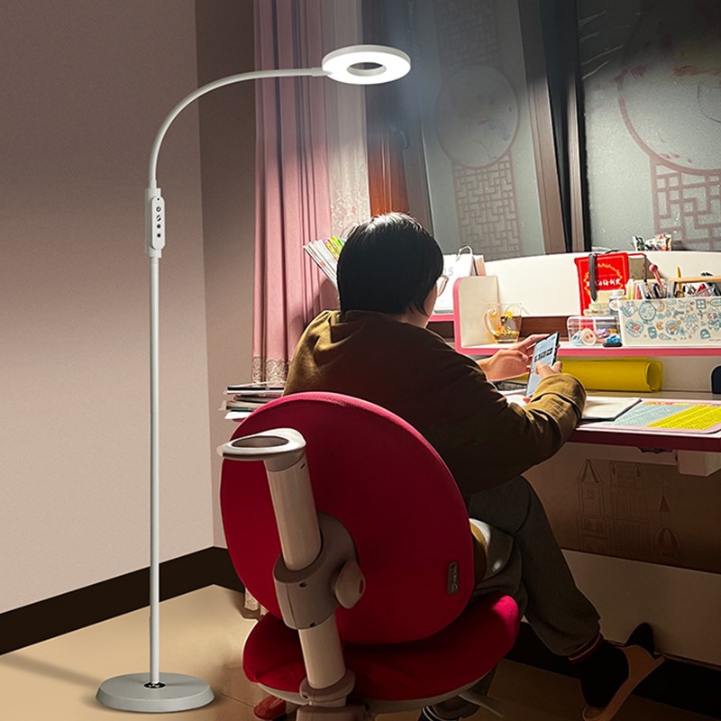LED护眼立式台灯现代简约风格床头灯 可调光阅读落地灯适用于客厅