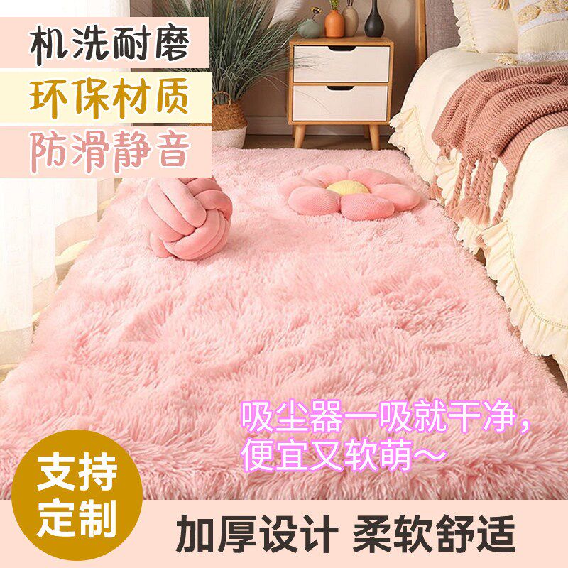 加厚防滑可水洗丝毛客厅卧室茶几地毯飘窗床边地垫满铺地毯可定做