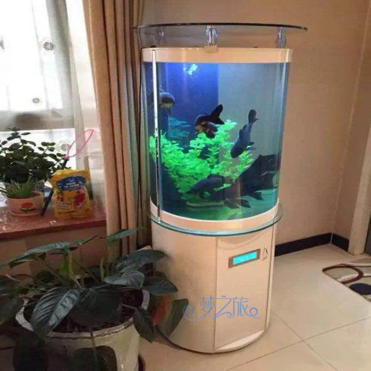 欧式半圆柱形玻璃金鱼缸免换水族箱生态底过滤柜大型客厅家用懒人