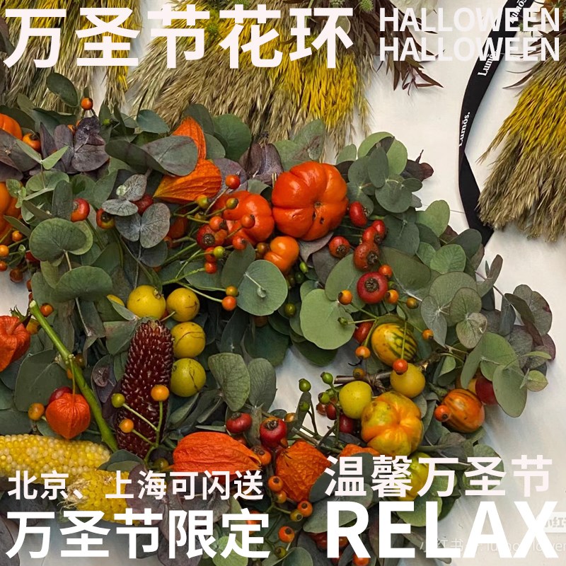 半夏森林圣诞节花环门挂装饰超级植物真花挂饰布置商场门店挂饰