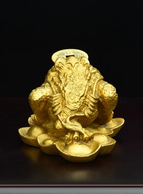 纯铜金蟾摆件工艺品小号蟾蜍三足蟾三脚蟾吉祥物