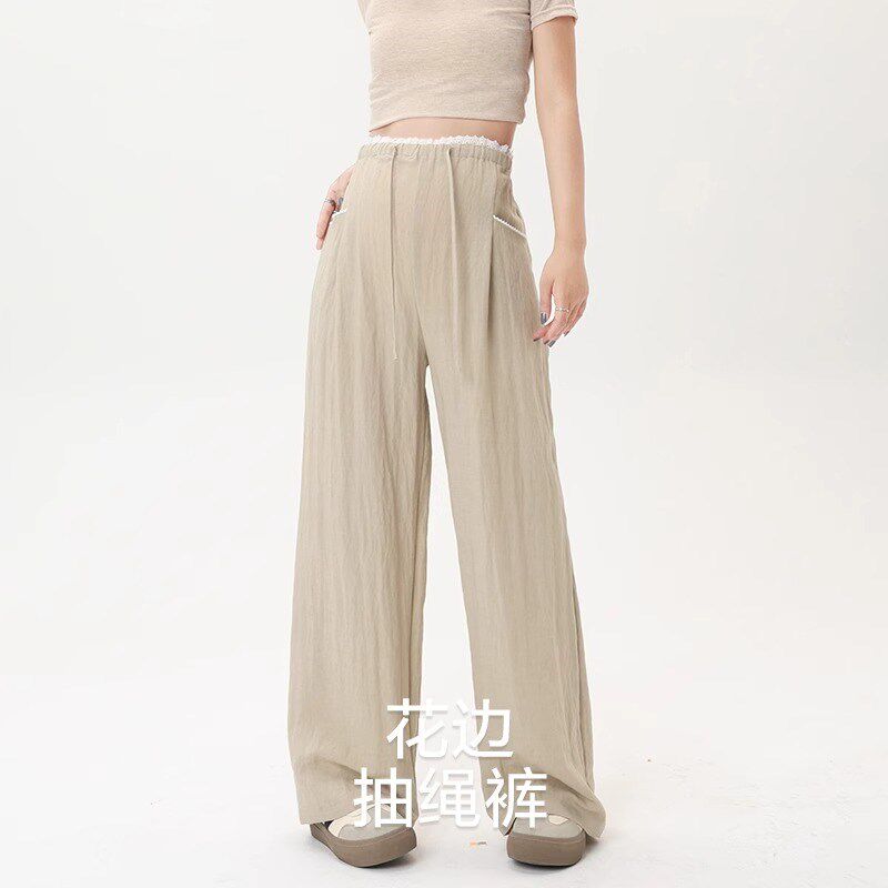 孕妇裤子夏季薄款外穿天丝亚麻阔腿裤春夏装2025新款小个子山本裤