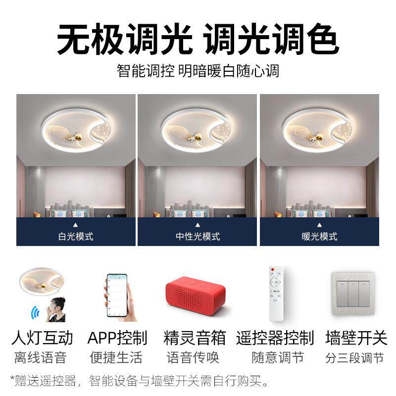 护眼吸顶灯儿童房女孩房间灯太空人太空人卧室灯男孩卡通星球灯具