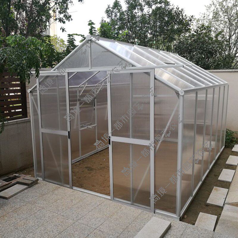 铝合金温室 花园暖房花棚玻璃花房PC阳光板大棚种植设备白色包邮