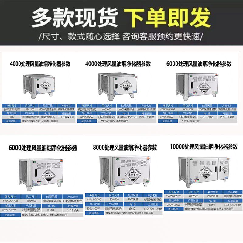 低空排放油烟净化器商用饭店餐饮厨房一体机无烟小型烧烤6000风量