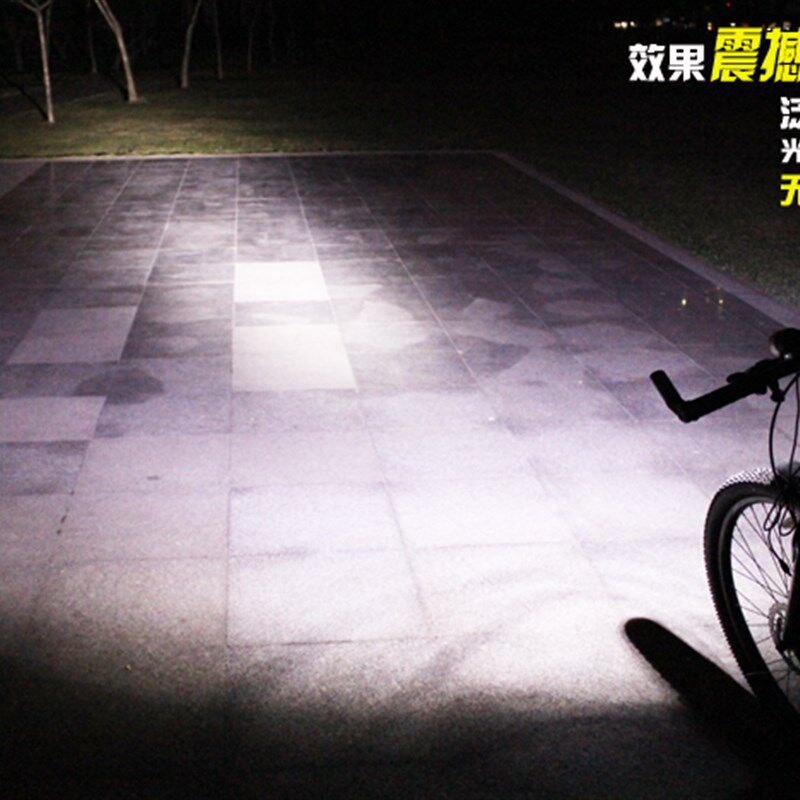 9灯T6自行车灯车前灯 强光单车灯山地车配件夜骑行装备充电式头灯