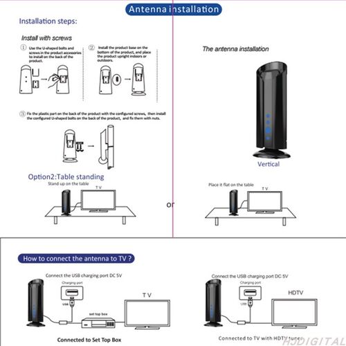 Indoor Outdoor室内外10米地面波数字电视天线DTMB DVBT2港澳通用
